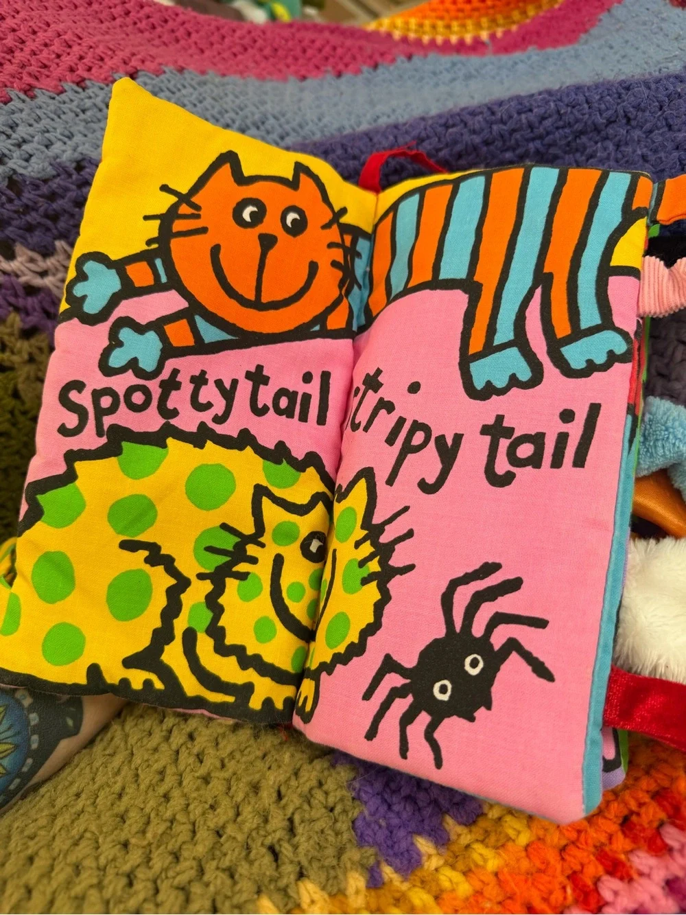 Little Jellycat Kitty Tails Soft Sensory Crinkle Cloth Baby Book